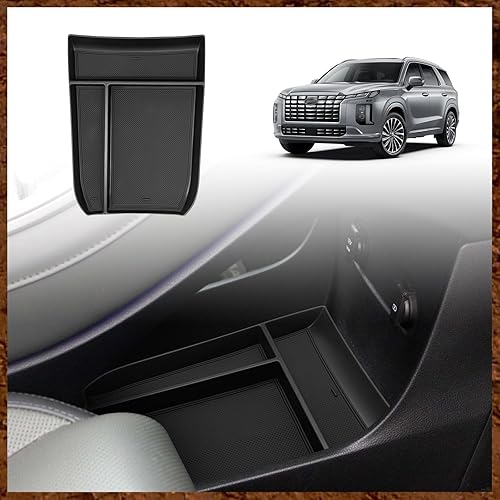 Bandeja organizadora de consola central inferior para Palisade 2023 2024, accesorios interiores, material ABS compatible con Hyundai Palisade 2021