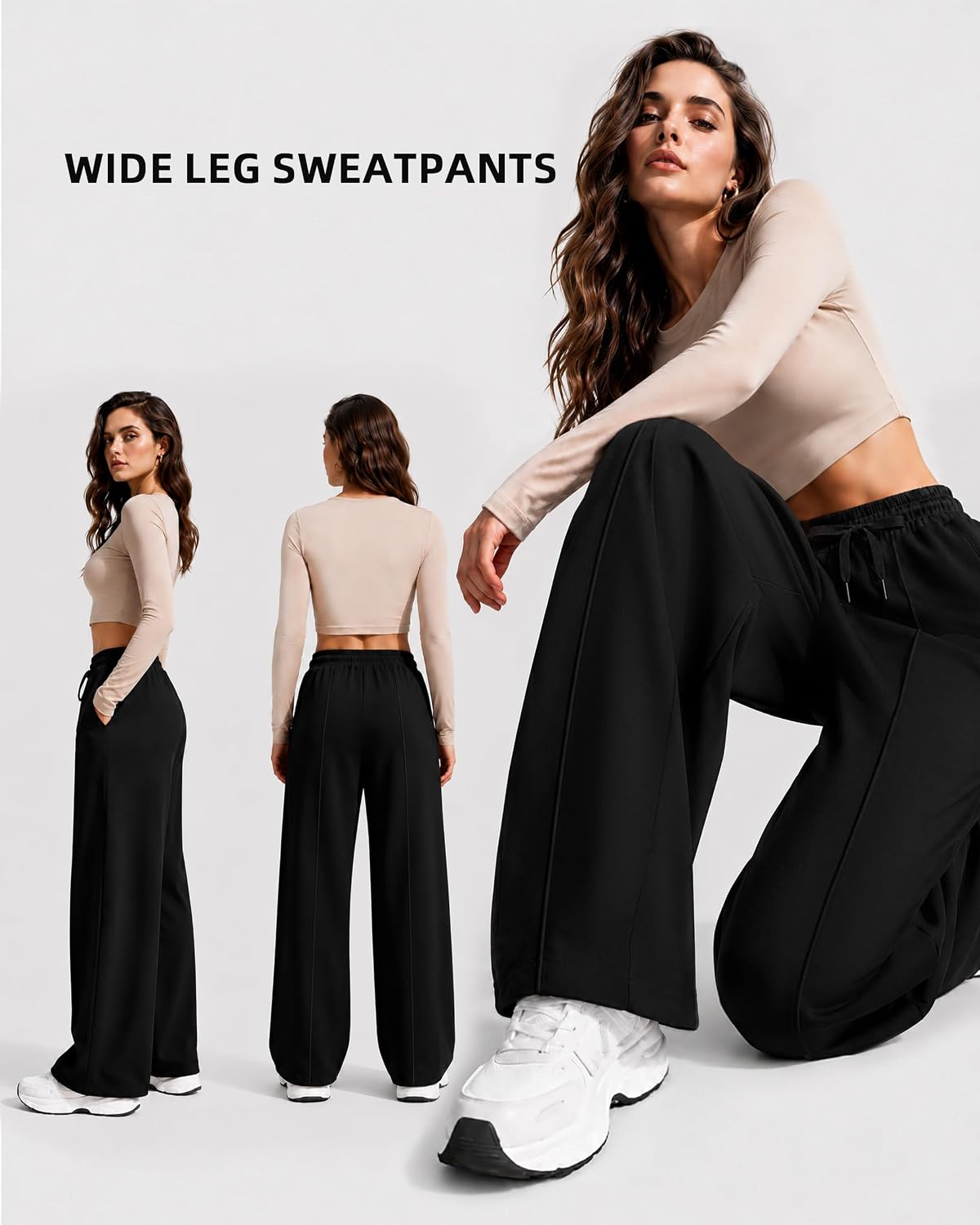 Wide Leg Sweatpants Women Baggy Lounge Fall Comfy Sweat Pants thumbnail