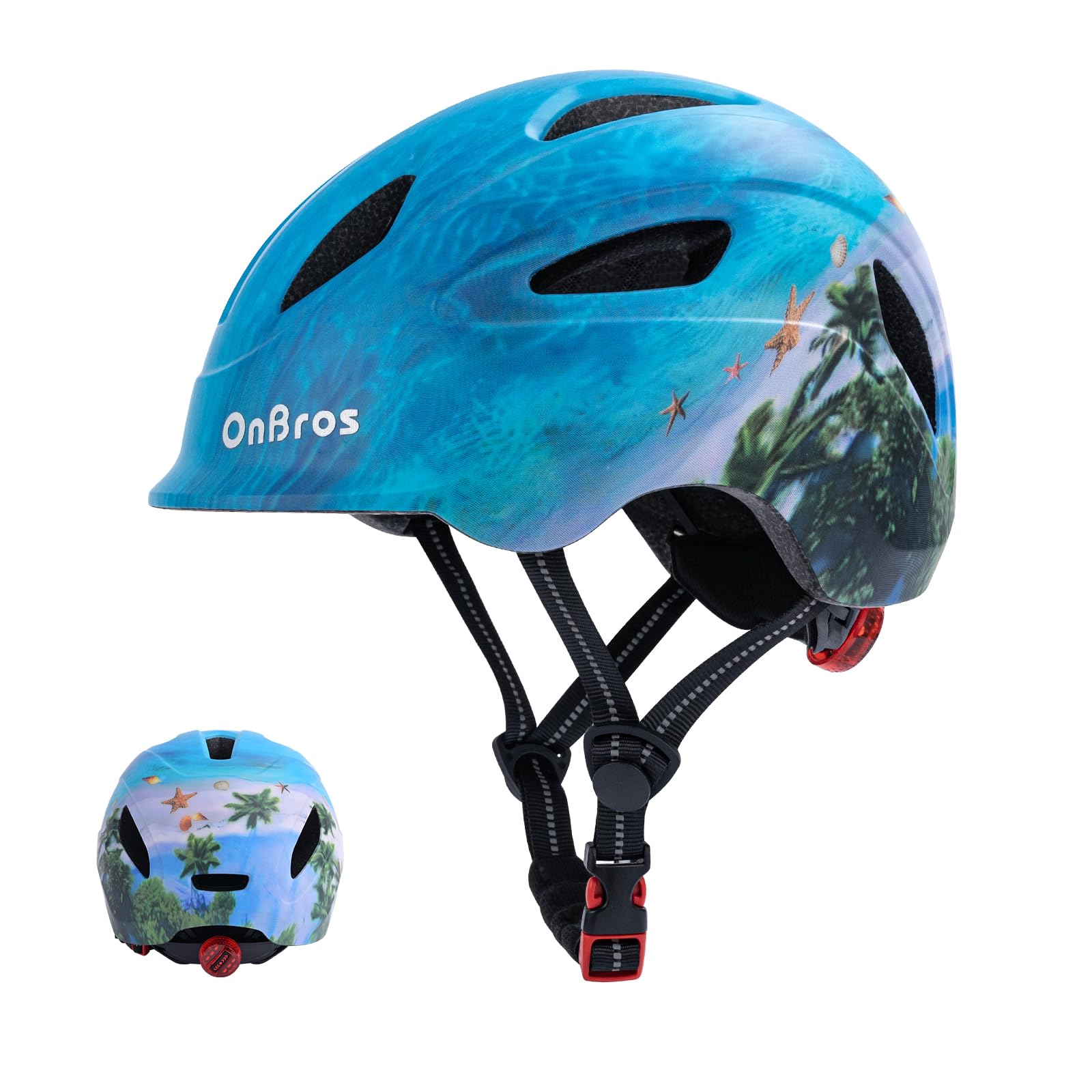 OnBros Kids Bike Helmet with LED Light for Boys Girls 3-8 Years