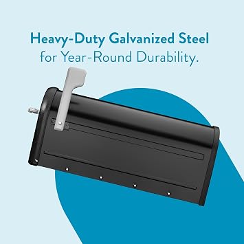Architectural Mailboxes Chadwick Galvanized Steel Post Mount Mailbox, 8950B-10, Black, Medium Capacity