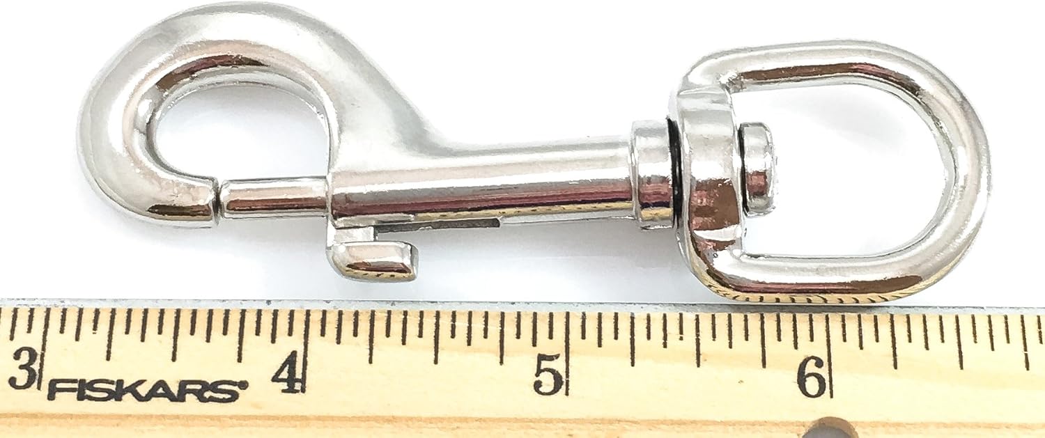 Swivel Snap Bolt Hooks 5/8" Nickel Silver Finish 6 Pcs