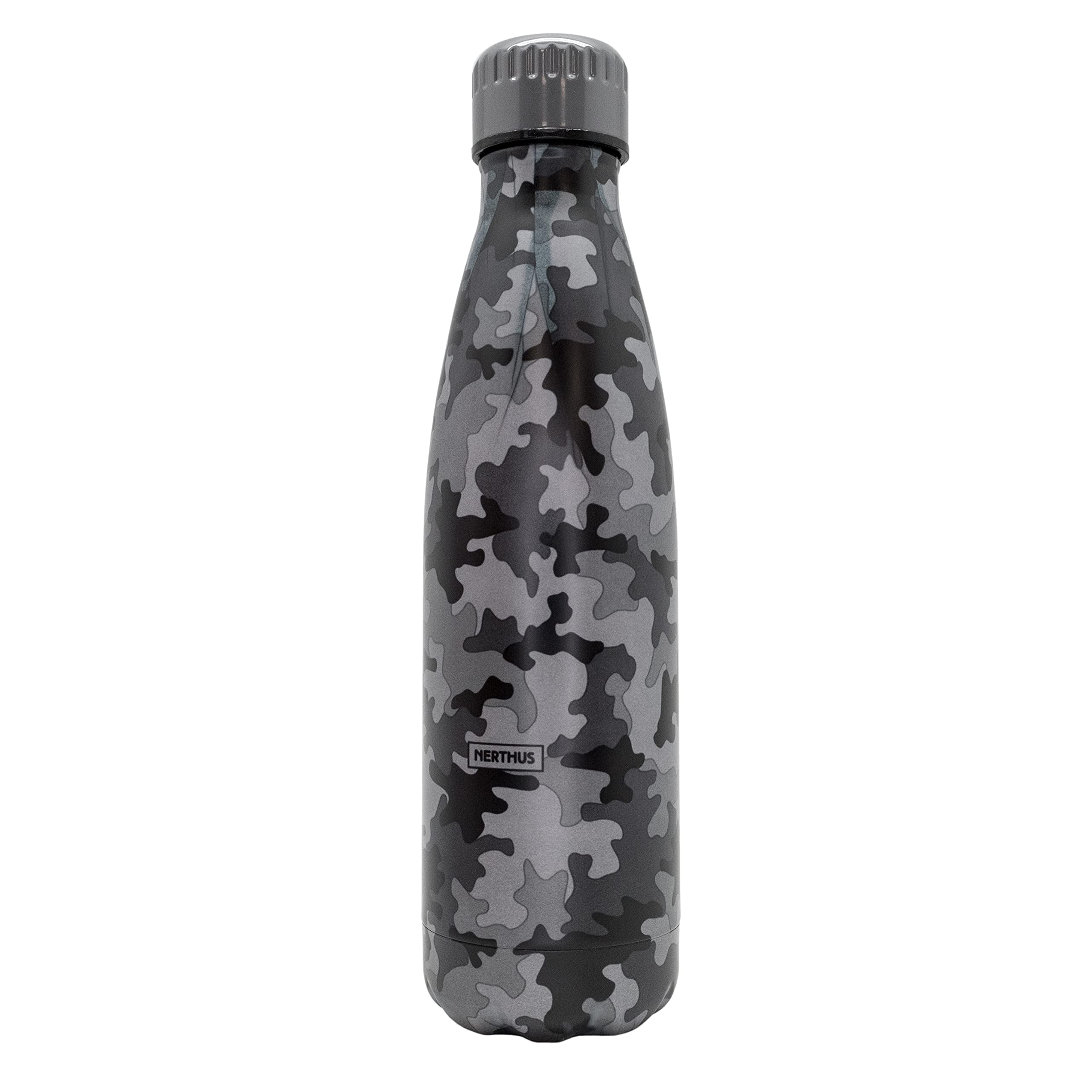 NERTHUS FIH 856 Double Wall Bottle Camouflage Black, 500 ml, Stainless Steel, BPA Free, 18/8, 500 ml