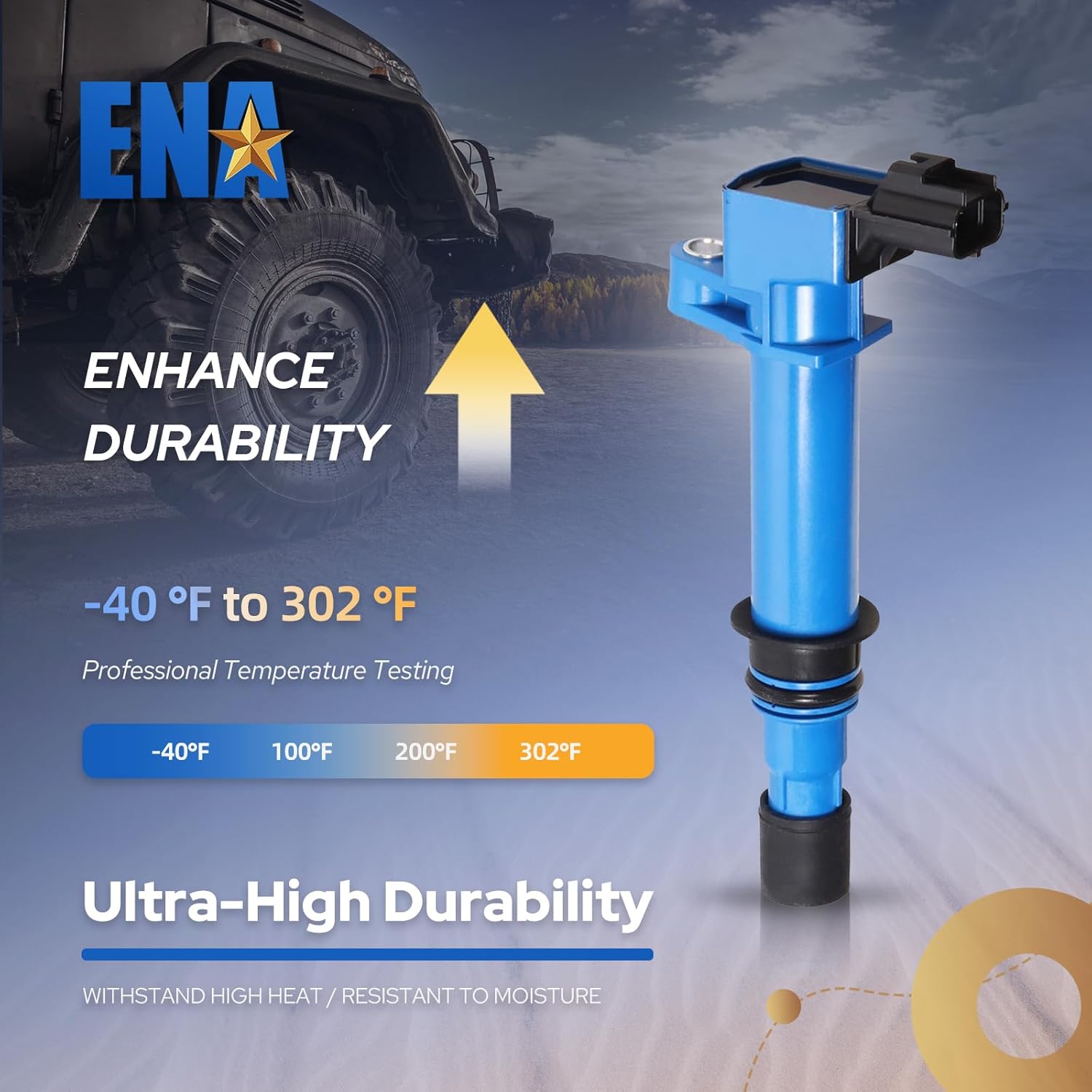 ENA Set of 8 Blue Ignition Coil Pack 4.7L V8 Compatible with Dodge Jeep Ram 1500 Dakota Durango 2000-2007, Commander 2006-2007, Grand Cherokee 1999-2007 Coils Replacement For UF270 C1231