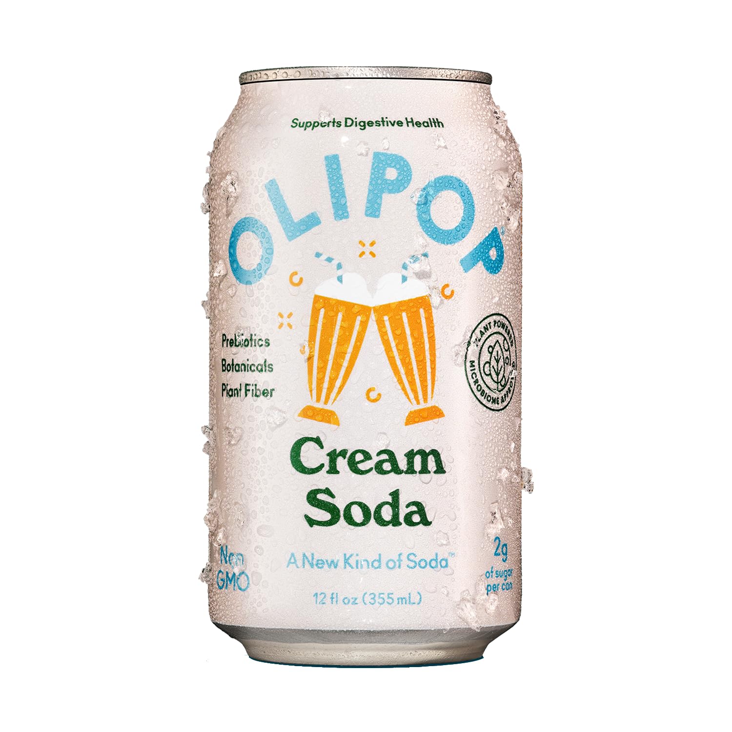 OLIPOP - Cream Soda Sparkling Tonic, Healthy Soda, Prebiotic Soft Drink, Aids Digestive Health & Immune Health, High in Plant Fiber, Caffeine Free, Low Calorie, Low Sugar 12 oz