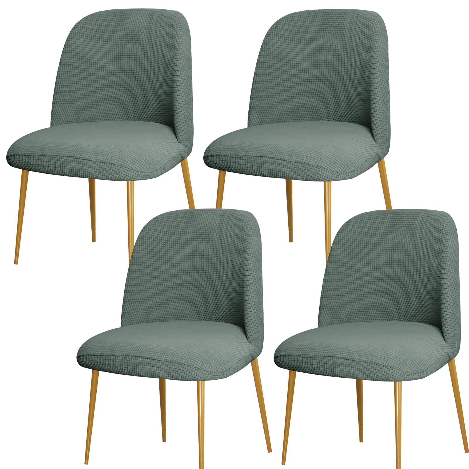 ZHUIYUAN Curved Back Chair Covers For Dining Chairs Set Of 1/2/4/6, Semi Circle Back Dining Room Chair Cover Chair Protector Seat Covers