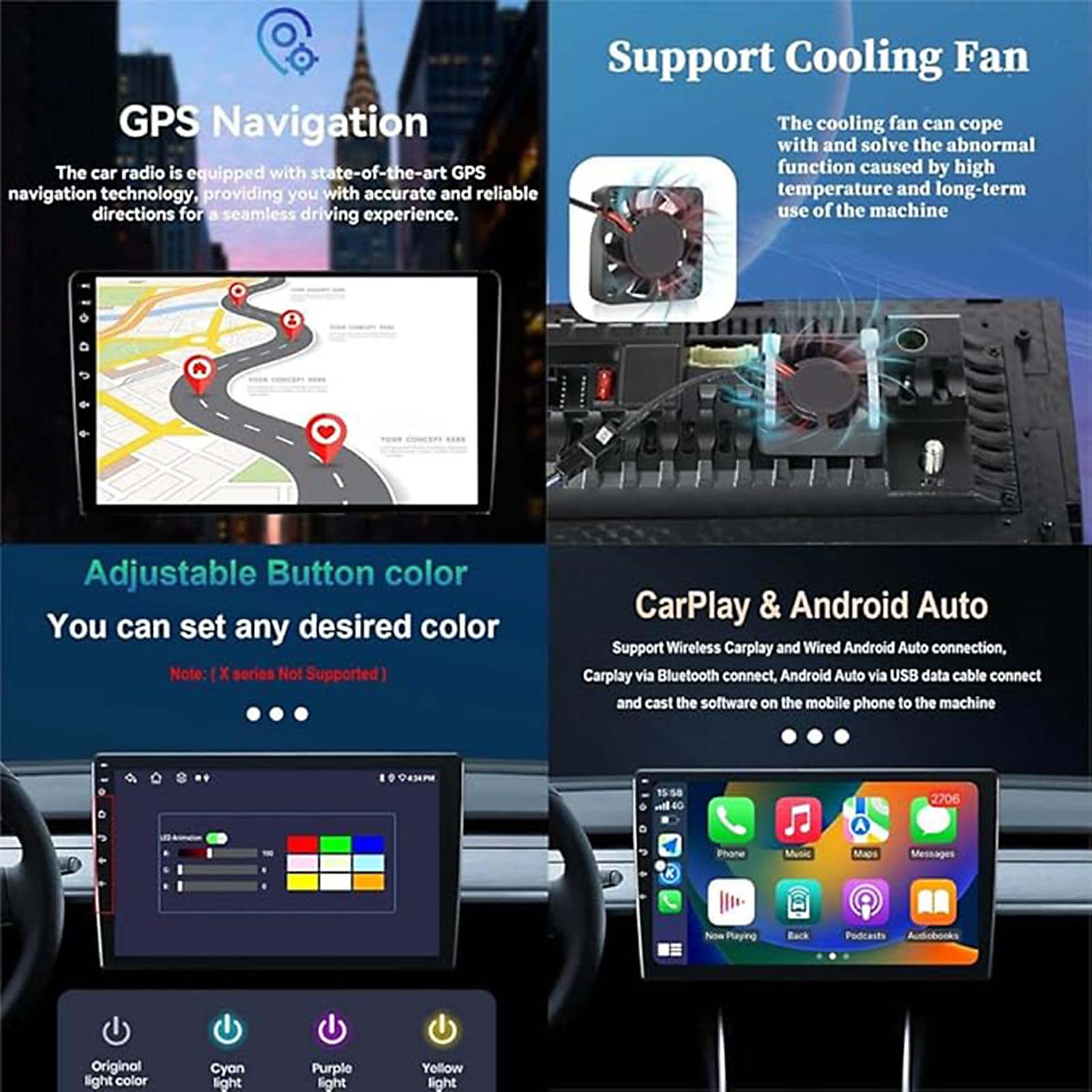 Radio samochodowe z nawigacją do Ford Figo (2015–2018) – system Android 15, 9-calowy ekran dotykowy, bezprzewodowe CarPlay i Android Auto, Bluetooth, nawigacja GPS, FM, SWC oraz kame(Size:4Core 1+32G)