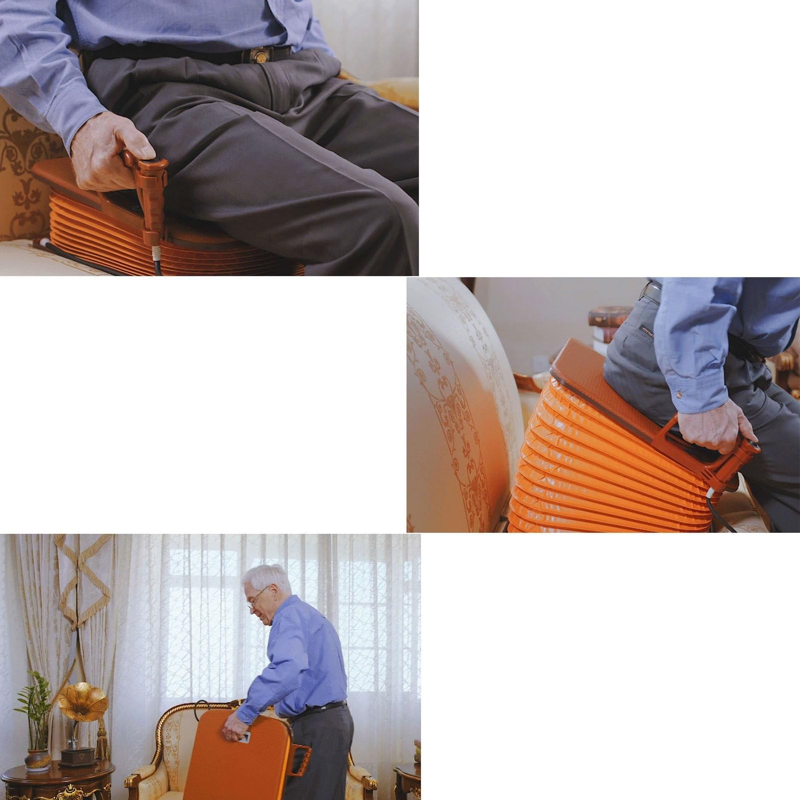 Ayuda para levantarse del sofá. Elevador eléctrico de cojín del Asiento. Silla Auxiliar con Soporte de hasta 330 LB. Ayuda a levantarse y Sentarse Lentamente para Personas Mayores y discapac
