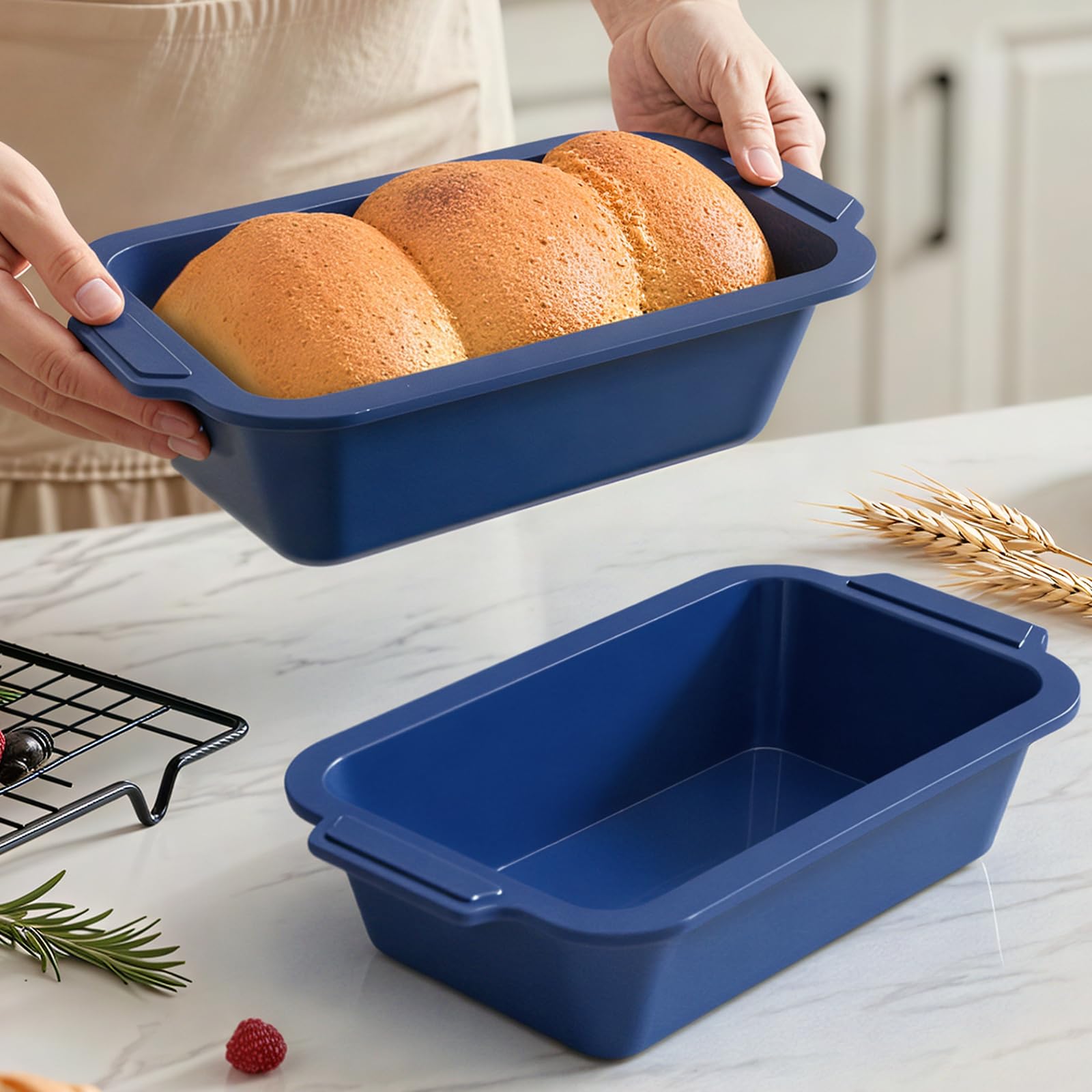 Vnray Silicone Loaf Pan with Metal Frame (2-Pack)