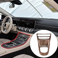 Vista 9 de YIWANG Adhesivo de plástico ABS para consola central de engranajes para Mercedes Benz Clase E W213 2021 Accesorios interiores de automóvil (negro)