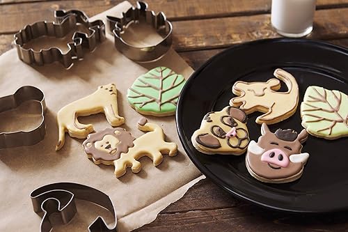 Miniatura 5 de Fox Run Cortadores de galletas de animales, galletas King of the Savannah, juego de 7