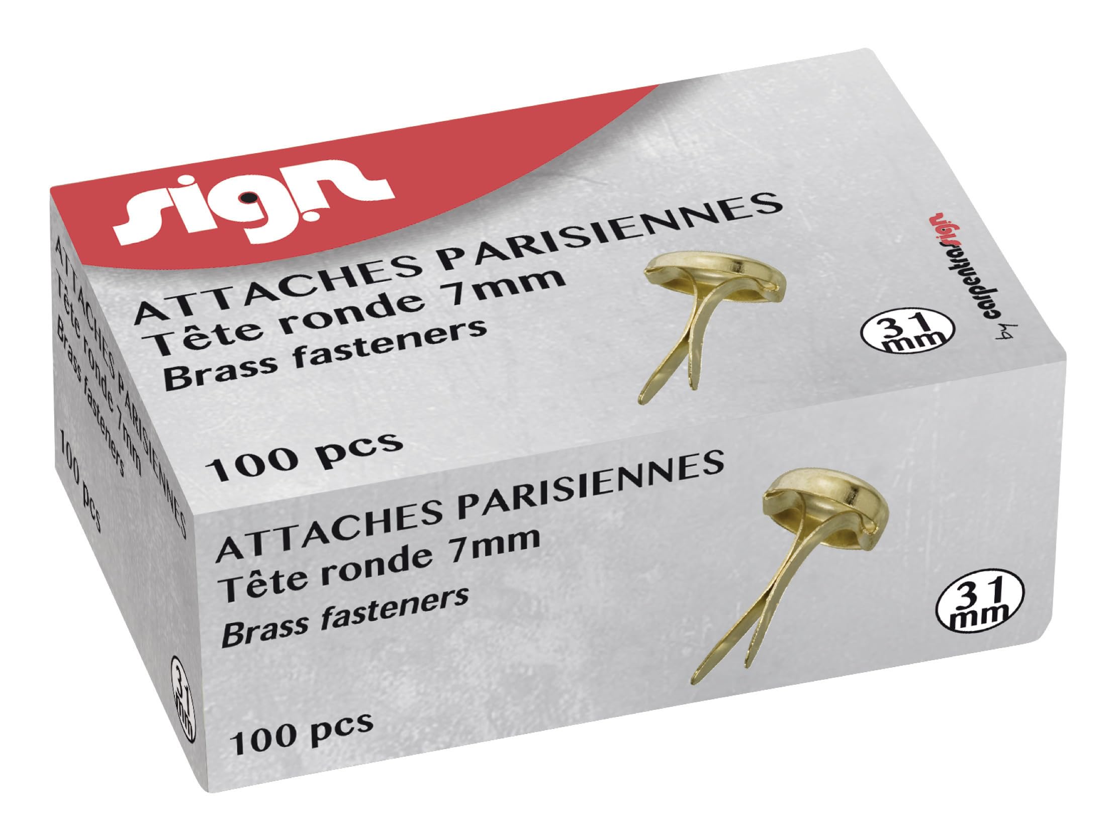 Boîte De 100 Attaches Parisiennes 31Mm Sign