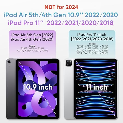 Miniatura 2 de HXCASEAC Funda para iPad Pro de 11 pulgadas y iPad Air de 54 generación con soporte para lápices, protector de pantalla, soporte para correa de