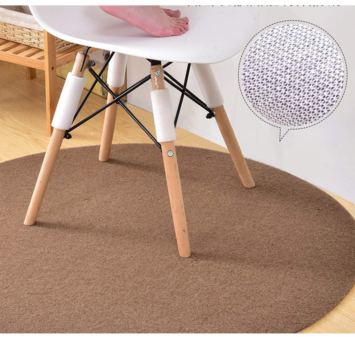 Tapis De Chaise De Bureau Rond – Diamètre 68,6 Cm, Gris, Antidérapant – Protection Sol Dur, Pour Bureau, Maison, Salon