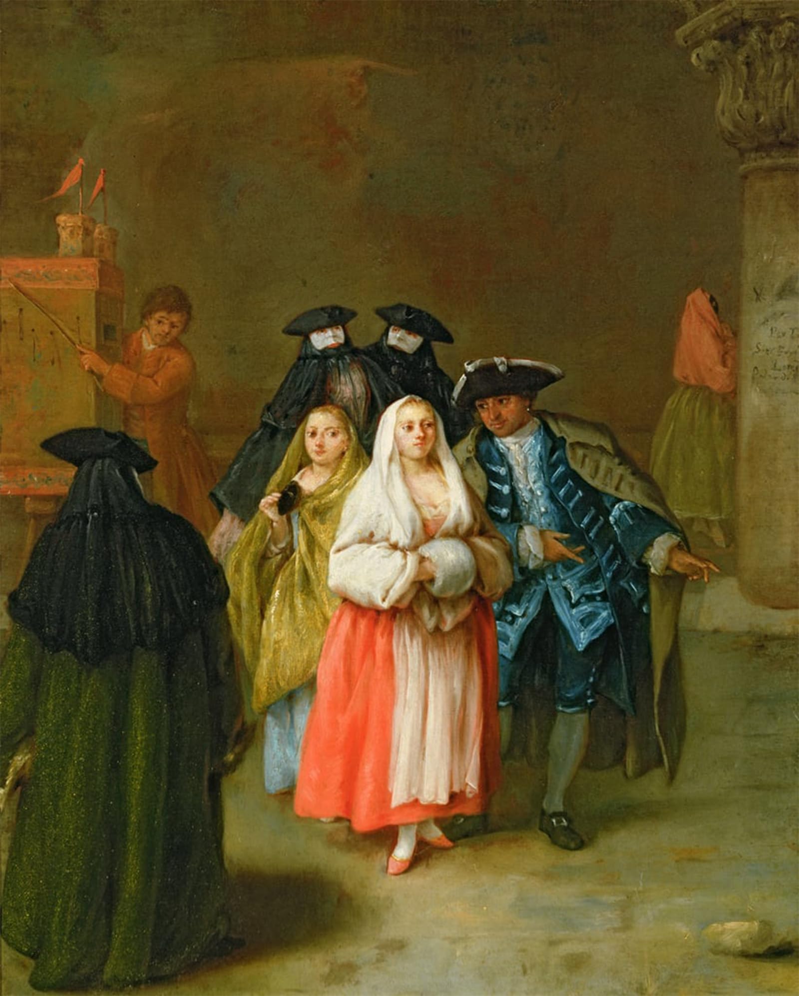 POSTERIIk Vintage Art Print Images Pictures Print the new World by Pietro Longhi Modern Colour Posters for Office Home Decor 60x90cm