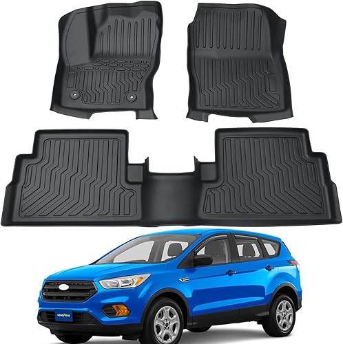 Miniatura 7 de Alfombrillas de goma para todo tipo de clima, compatibles con asientos de banco Ford Explorer 2011-2014 (sin asiento de cubo), el juego completo