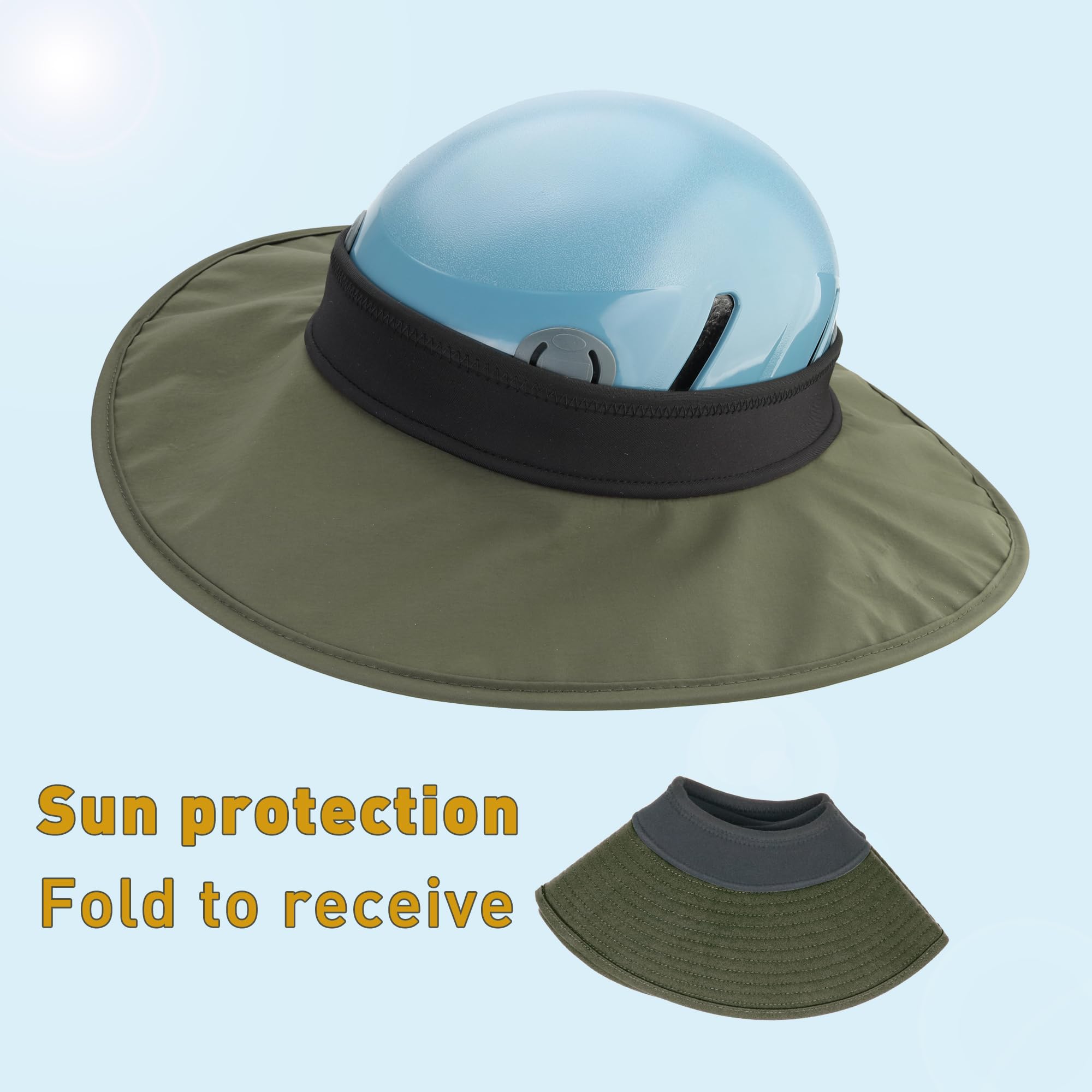 Outdoor Operation Helmet Sunshade Hat, Climbing Helmets Sunscreen Accessories Suit for The Climbing Rock, Climbing Tree, Rescue Team, High-Altitude Worker, a Construction Worker (Green)