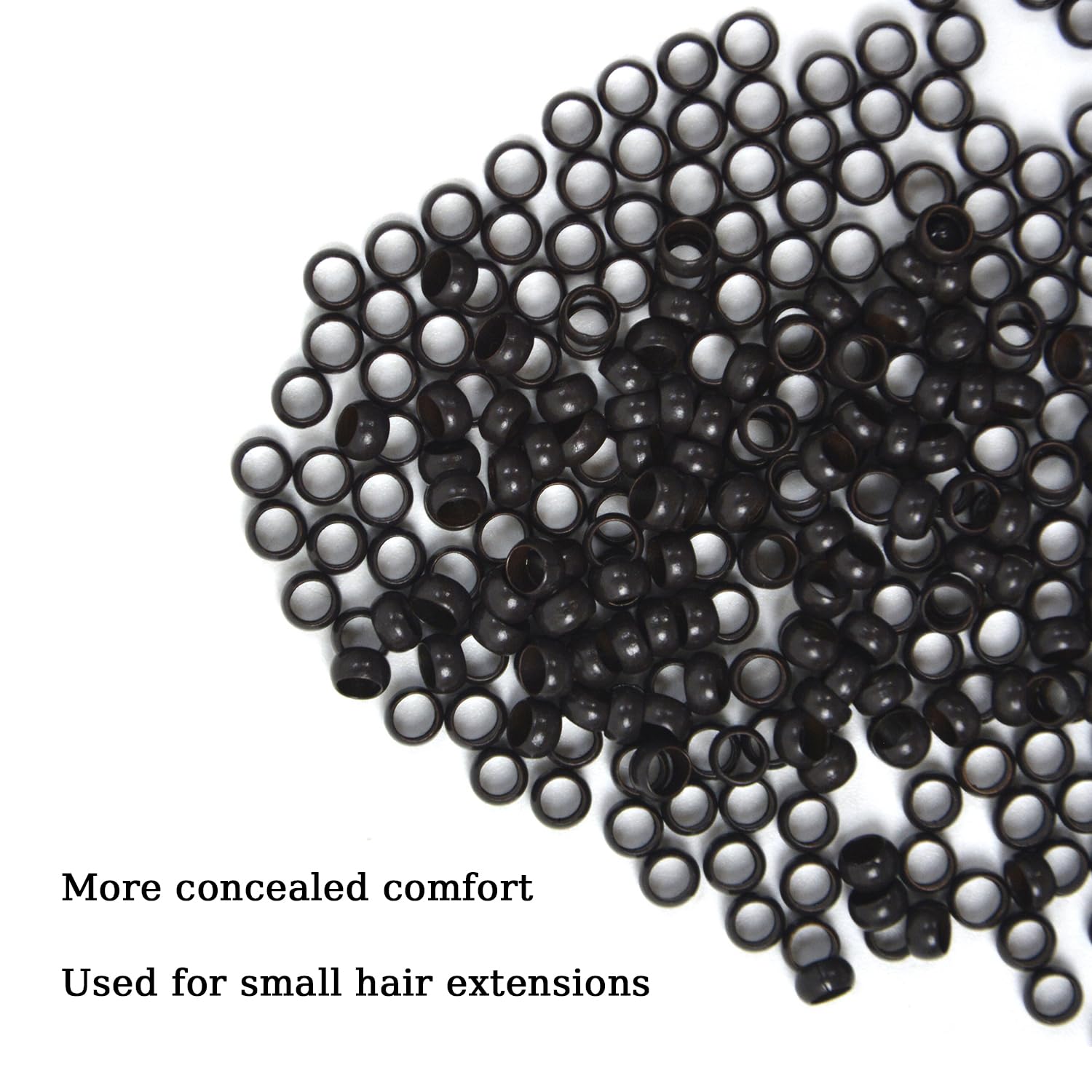 4.0mm Nano Beads Micro Links Copper Nano Rings Hair Beads for Hair Extensions (200Pcs Dark Brown), 4.0(200 Pcs) - Image 4