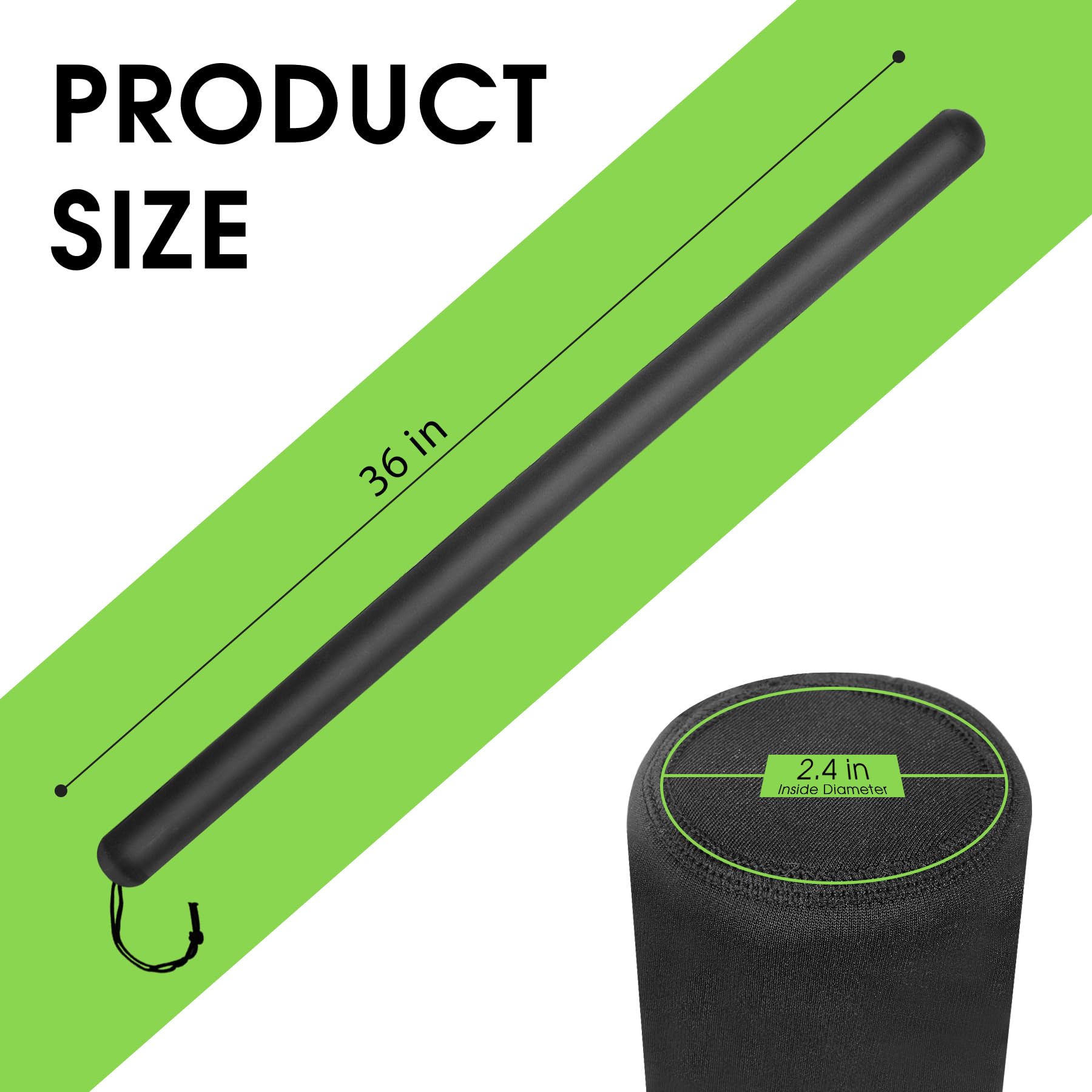 60" Boat Trailer Guide Pole Pad Cover - Heavy Duty Canvas, Made In USA, Capped End