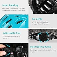 Vista 4 de Casco de bicicleta para niños pequeños, casco multideportivo ajustable para niños y niñas