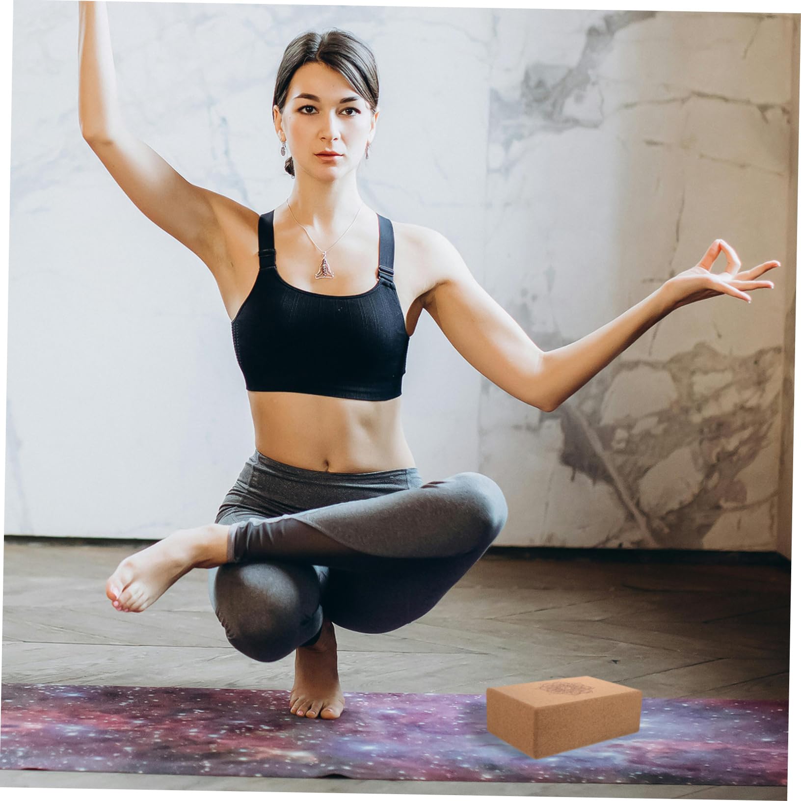 Yoga Trainingsblock aus Kork für Dehnung, Entspannung und Training