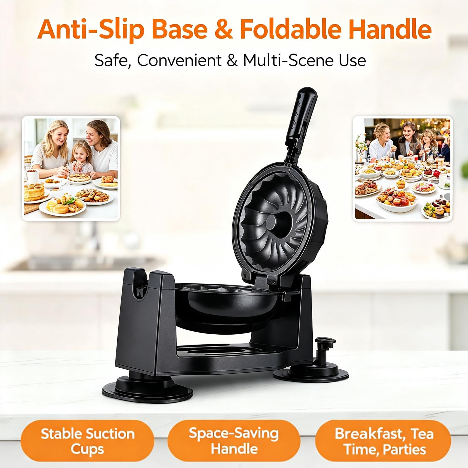 Máquina De Pan Multifuncional De 1800 W, Máquina Eléctrica Para Hacer Pastel De Lava Con Calentamiento Uniforme, Temperatura Constante Automática, Bandeja Antiadherente, Base Antideslizante
