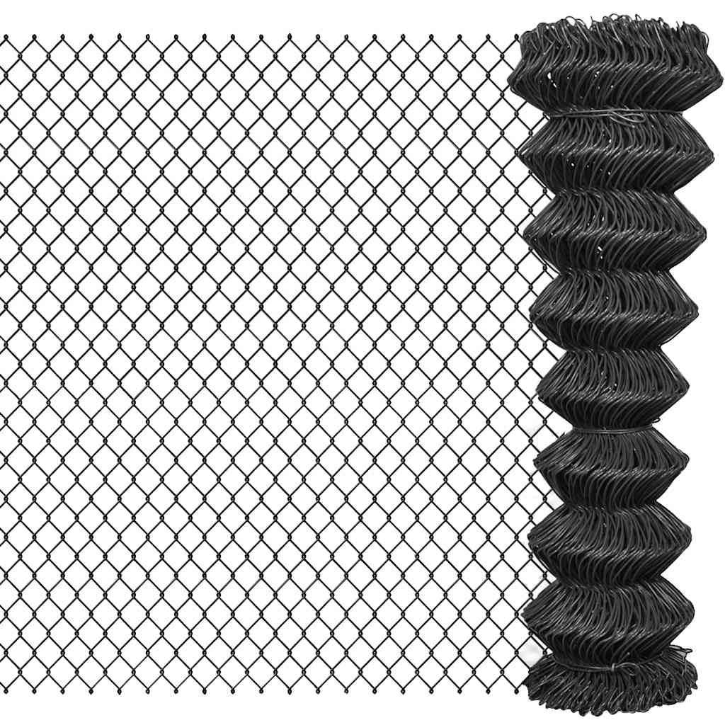Vidaxl Ourdoor Garden Chain Link Fence Fencing Screen Mesh Barrier Steel Grey 8718475520467
