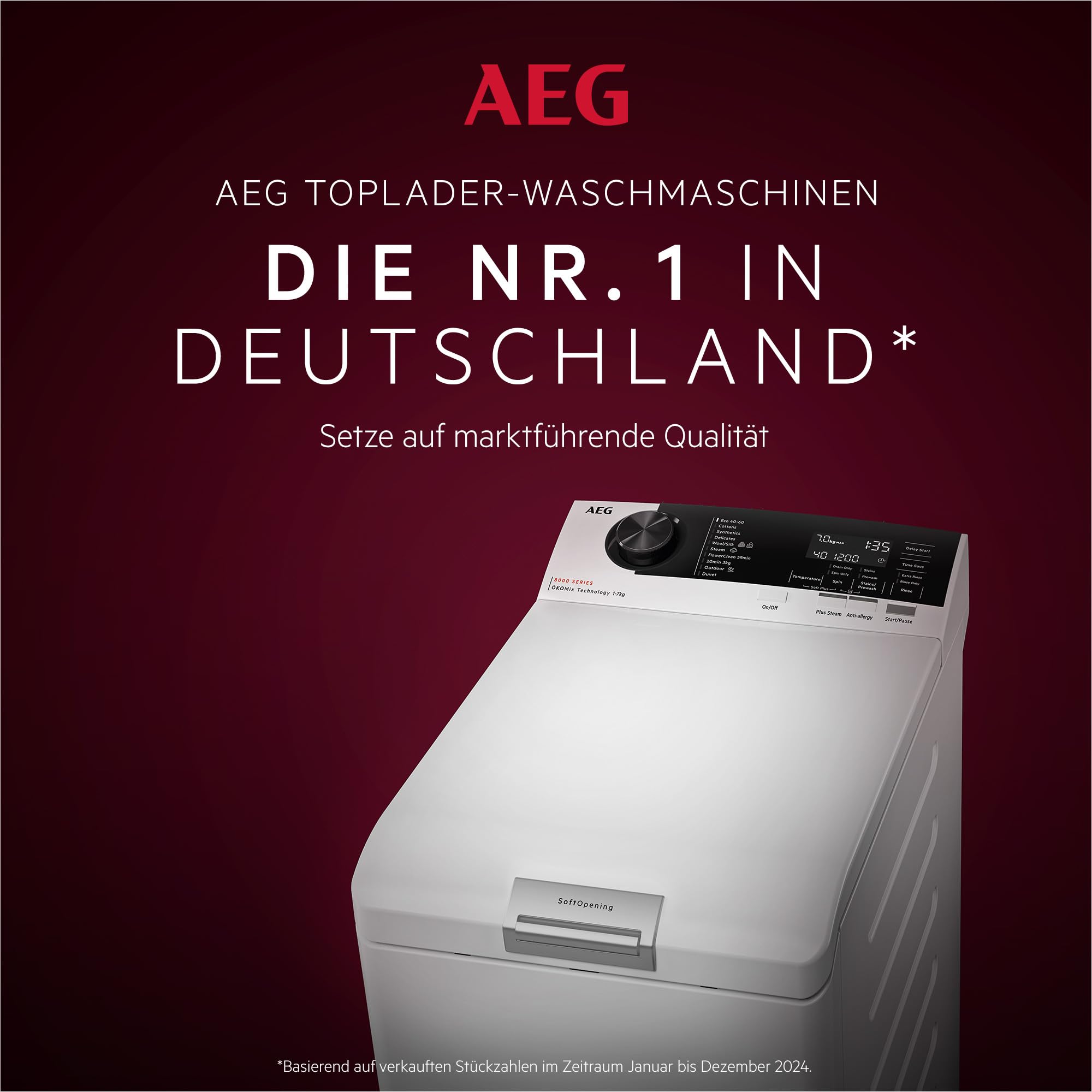 AEG Waschmaschine Toplader Serie 6000 ProSense 6 kg 1400 U/min Inverter Motor LTR6A41460