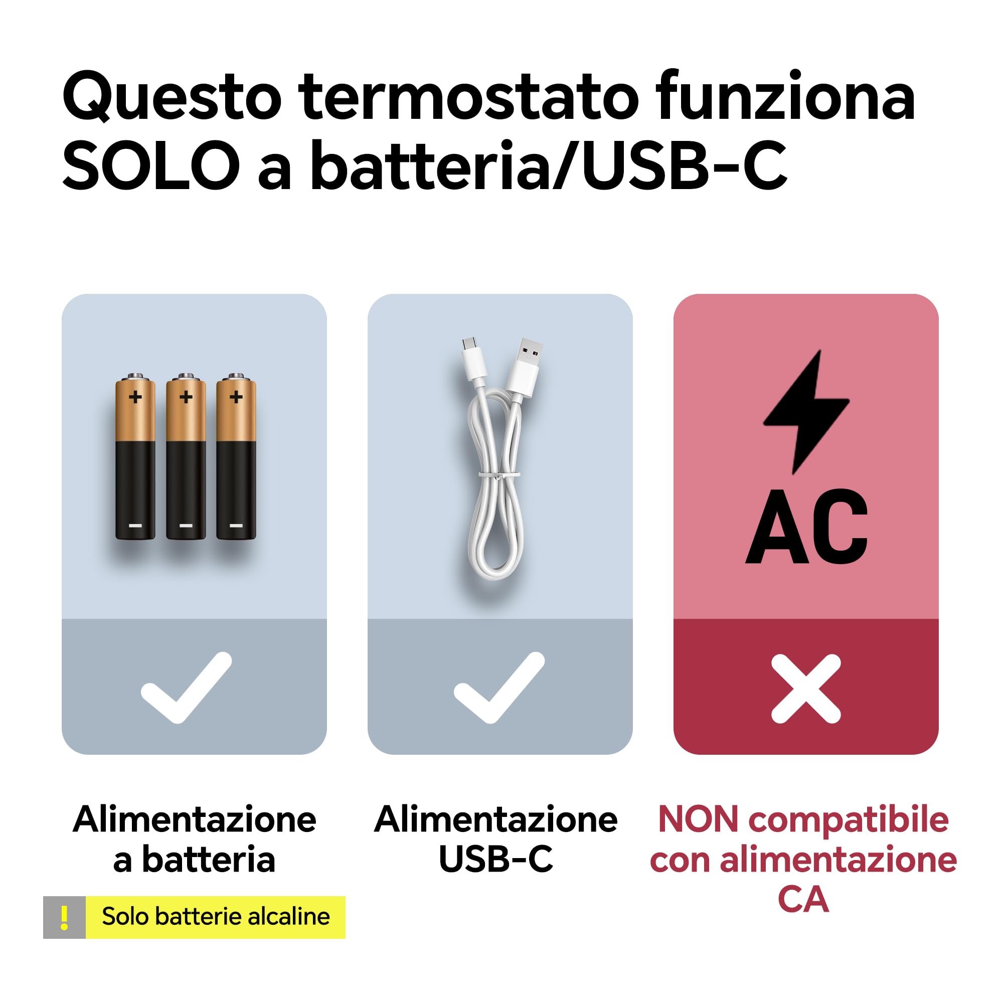 Termostato Wi-Fi a batteria con 2 fili, controllare per la caldaia a gas, termostato Tuya programmabile giornalmente, compatibile con controllo vocale di Google e Alexa.W506 3A