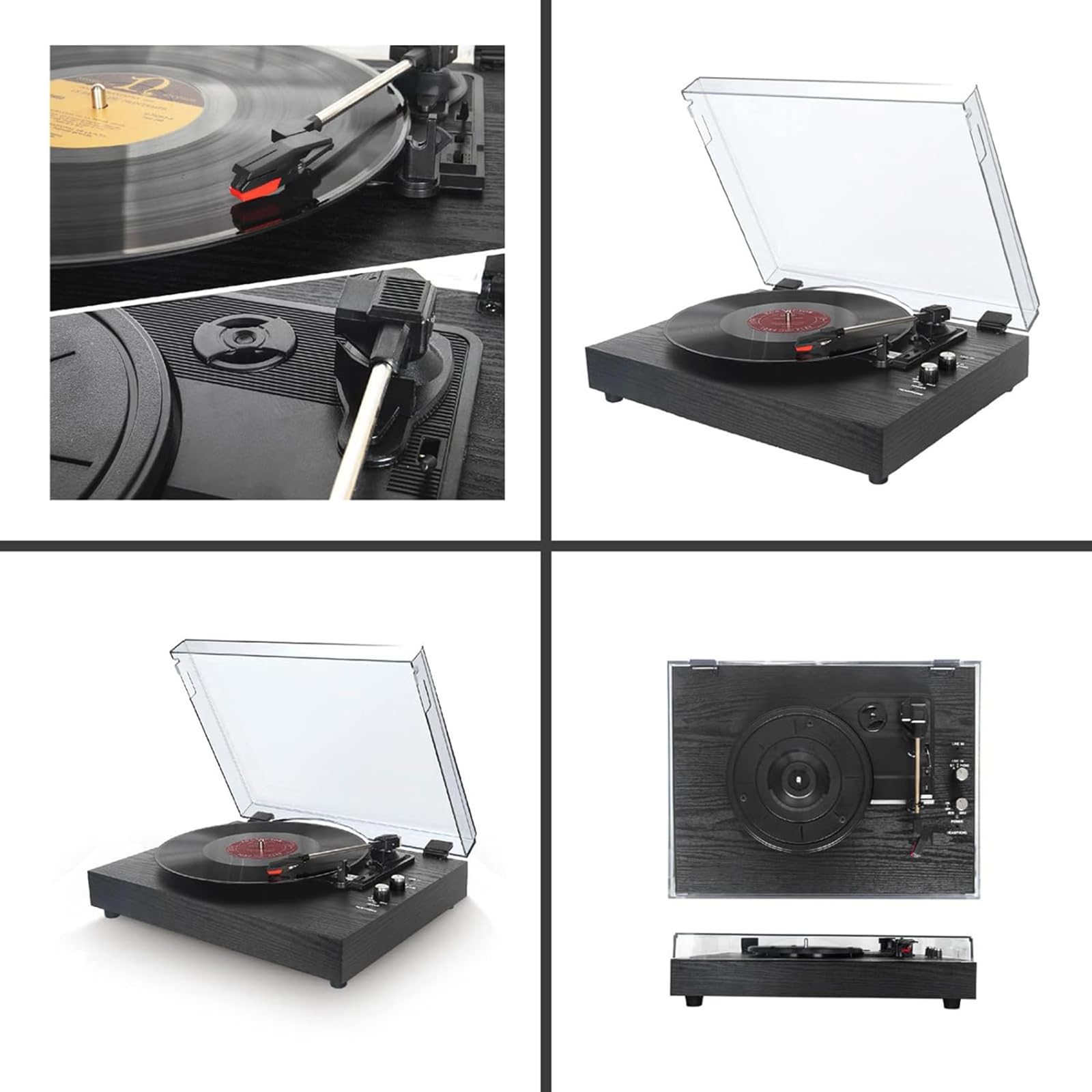 Giradischi In Vinile Vintage, Giradischi Retrò Bluetooth Con Braccio Bilanciato E Altoparlanti Integrati, Supporta 33/45/78 Giri/min E Dischi Di Dimensioni 7''/10''/12'', Per Musicisti, Regali