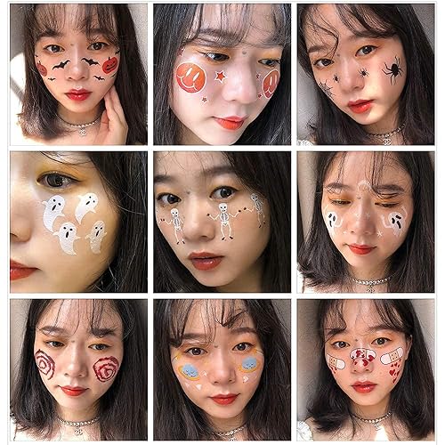 Miniatura 10 de Calcomanías de tatuaje de Halloween calcomanías de tatuaje de heridas simulación tatuaje cicatriz tatuaje cuchillo simulación impermeable 24