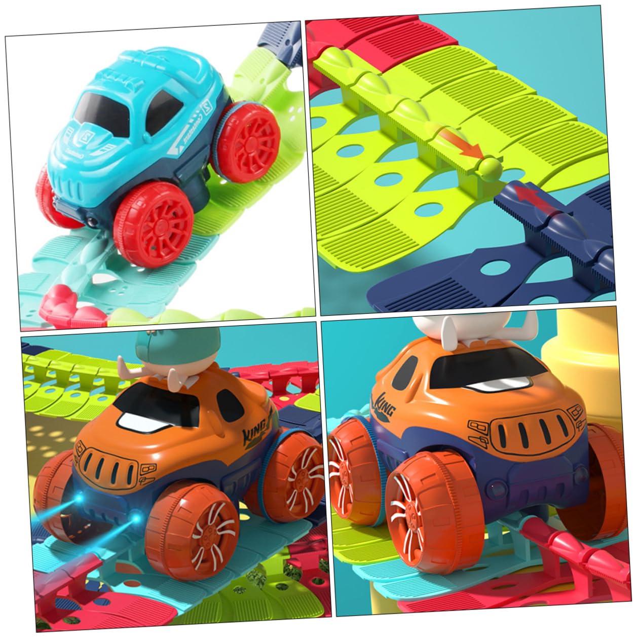 Carro Elettrico su Rotaia Giocattolo Led, Set 1 in Plastica | Gioco Educativo e Creativo, Guida Simulata Sul Tracciato, Robustezza Elevata per Ragazzo Ragazza