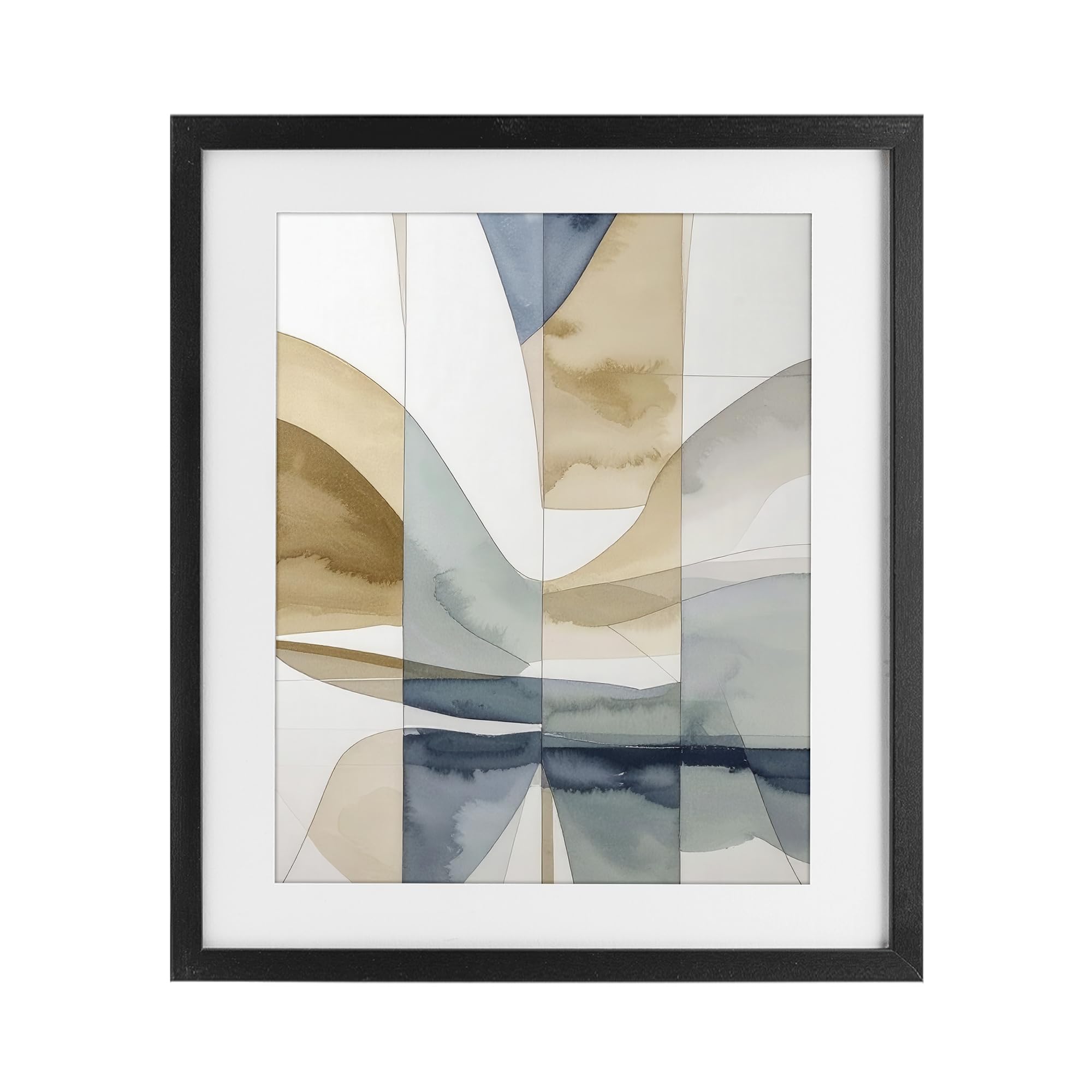 Stupell Industries Midnight Black (Textured) Geographic Fluid Abstraction, 17 X 21 Inch Framed Print Under Glass
