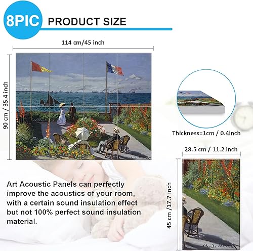 Miniatura 9 de JBER Arte de pared para sala de estar, bandera sin marco sobre tablero de fibra, 6 paneles empalmados en una gran decoración de pared autoadhesiva,