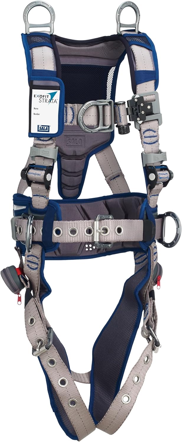 3M DBI-SALA ExoFit STRATA Comfort Construction Climbing/Positioning/Retrieval Safety Harness, OSHA, 1114361, Medium