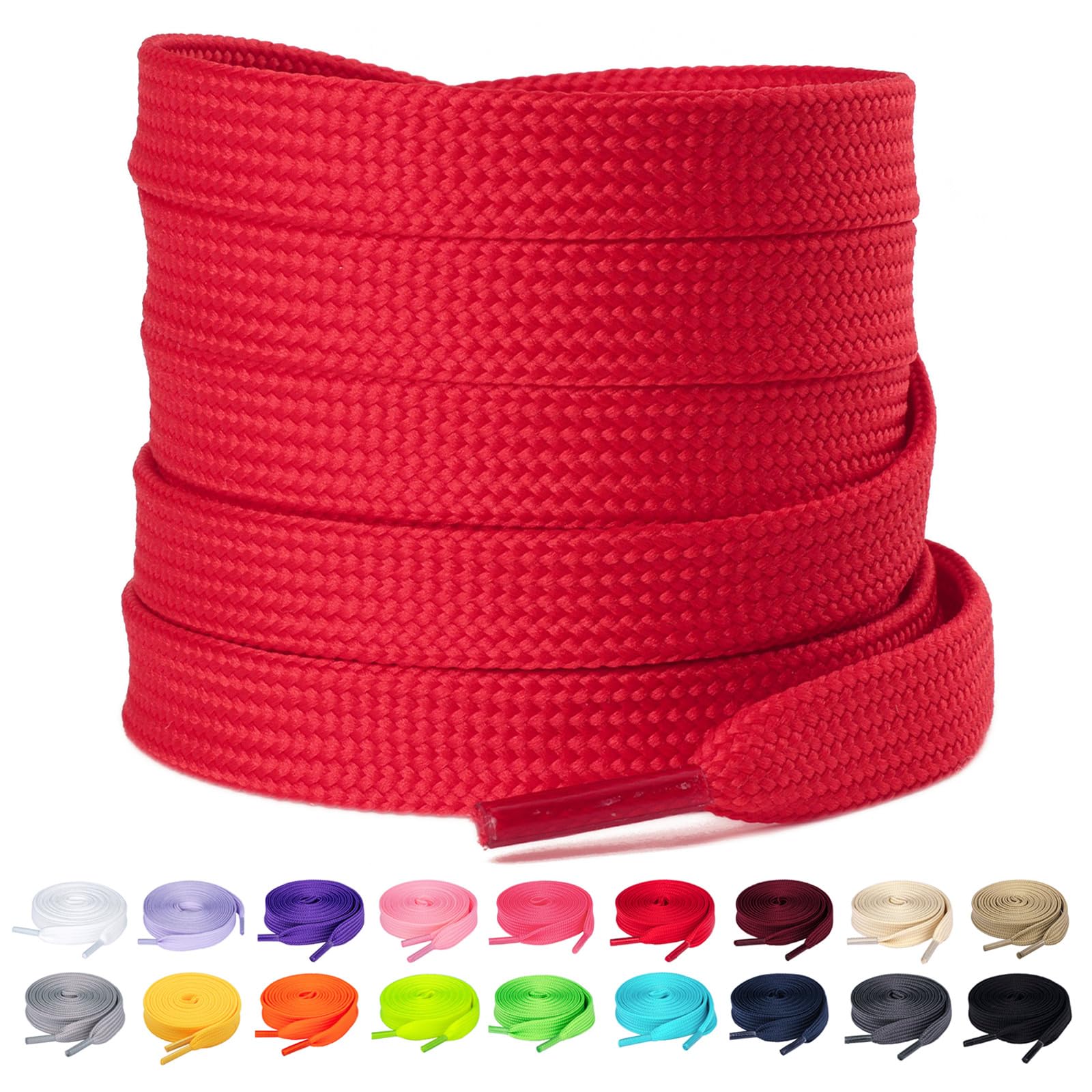 Olukssck - 2 Pares de Cordones Planos, Cordones duraderos de Repuesto de 10 mm de Calidad para Zapatos de Deporte, Zapatos de Ciudad — view 19