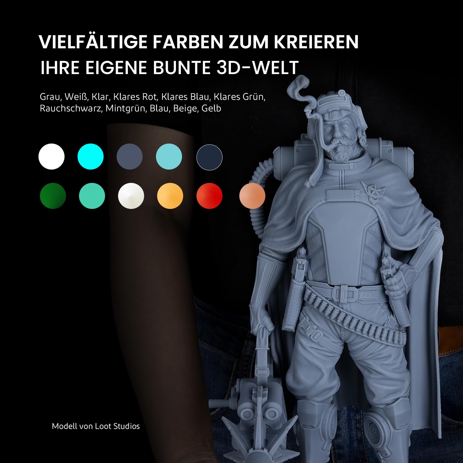 ELEGOO ABS-Like 3D Drucker Resin 2.0 405nm UV-härtendes Photopolymer Harz für LCD 3D Drucker Grau 1000g