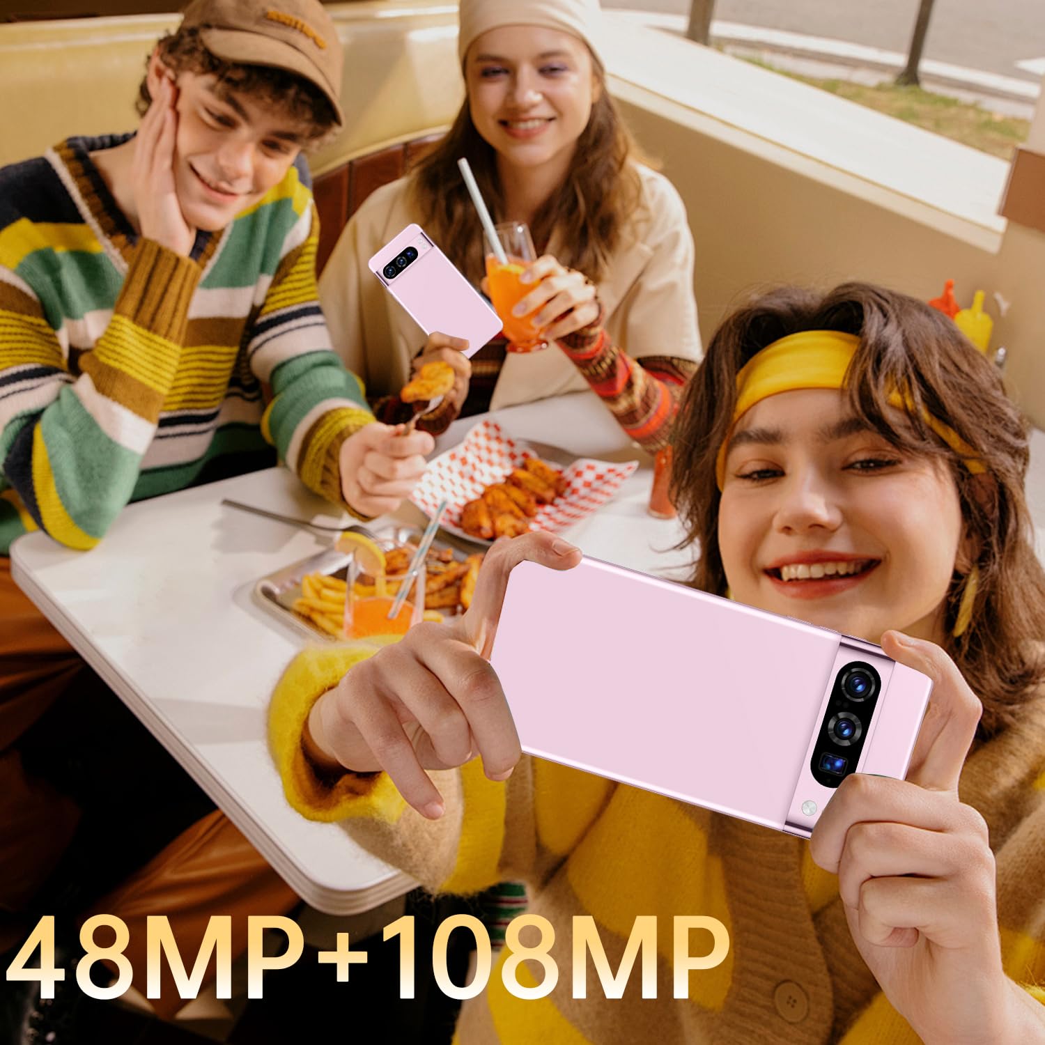 Unlocked Cellphone PIEXL 8 pro Smartphone Android 13 Unlocked Phone with 6.8-inch Display/ 108MP+48MP Camera/Dual SIM/8GB+256GB/6800mAh/FACE ID/Fingerprint/5G Mobile Phone (Blue)