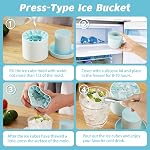 2PCS Cylinder Silicone Ice Cube Molds, Mini Ice Maker Cup with Ice Tongs, Small Ice Maker Cube Trays Easy-Release Ice Cup for Freezer, Press-Type Ice Lattice for Whiskey Drink