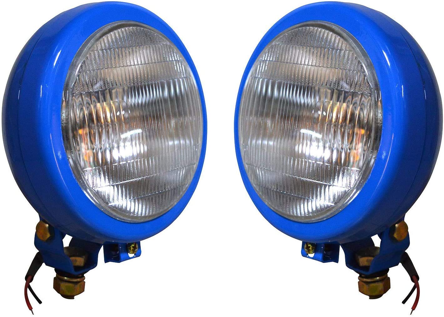 Set di montaggio lampada per aratro azzurro adatto per trattore con lampadina 12 V