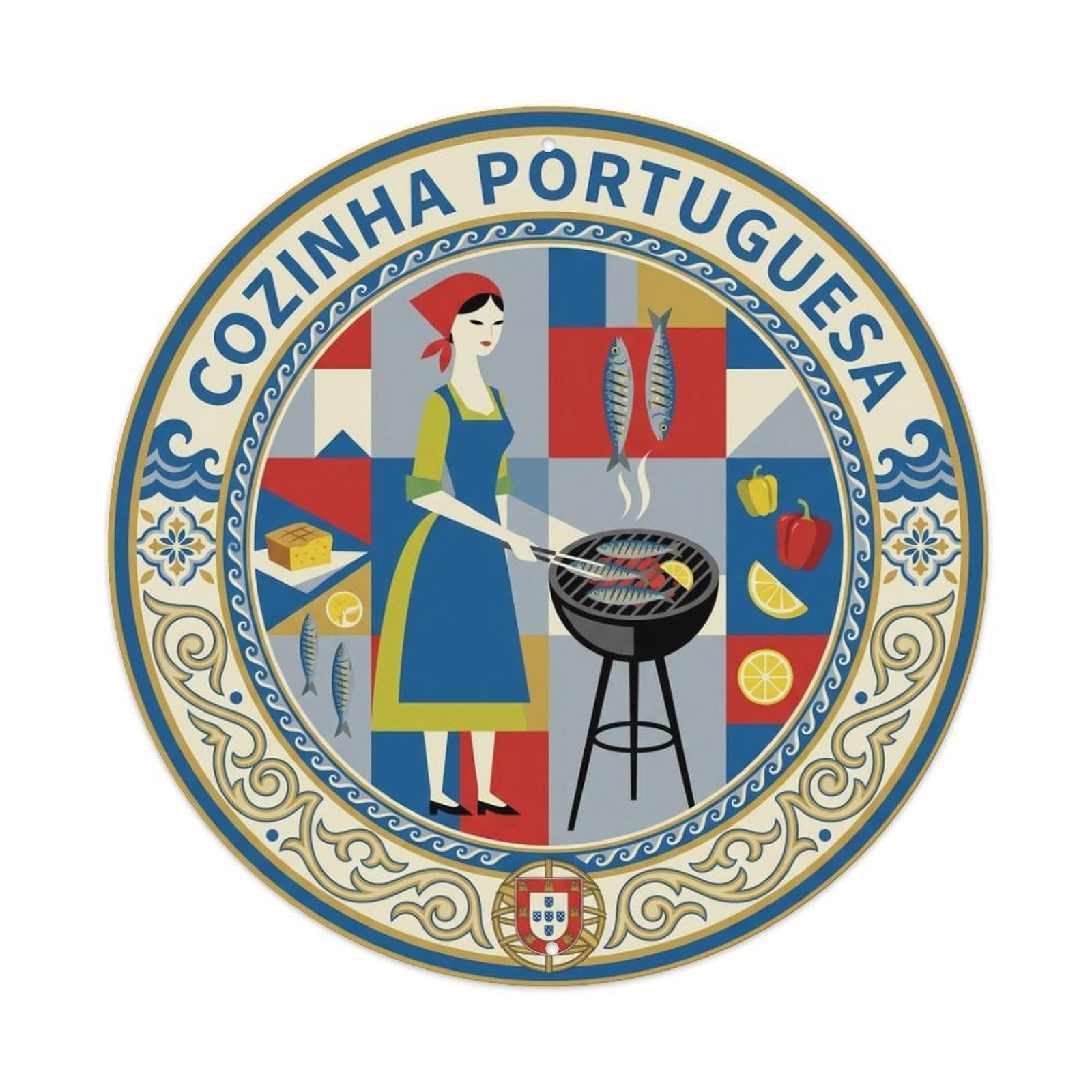 Portuguese Cuisine Travel Food Sardinhas Assadas Metal Tin Sign