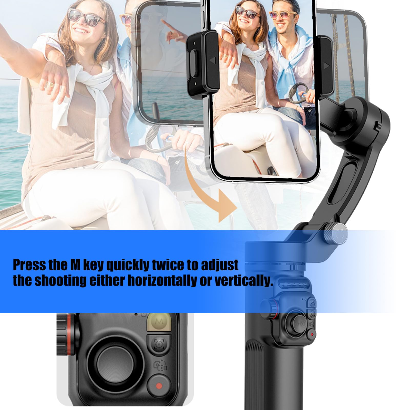 Ortogonale 3Axis Stabilizzazione Gimbals AI Face Trackings Fill Light Lapel Mics per Vlog Video Phone Gimbals Stabilizzatore