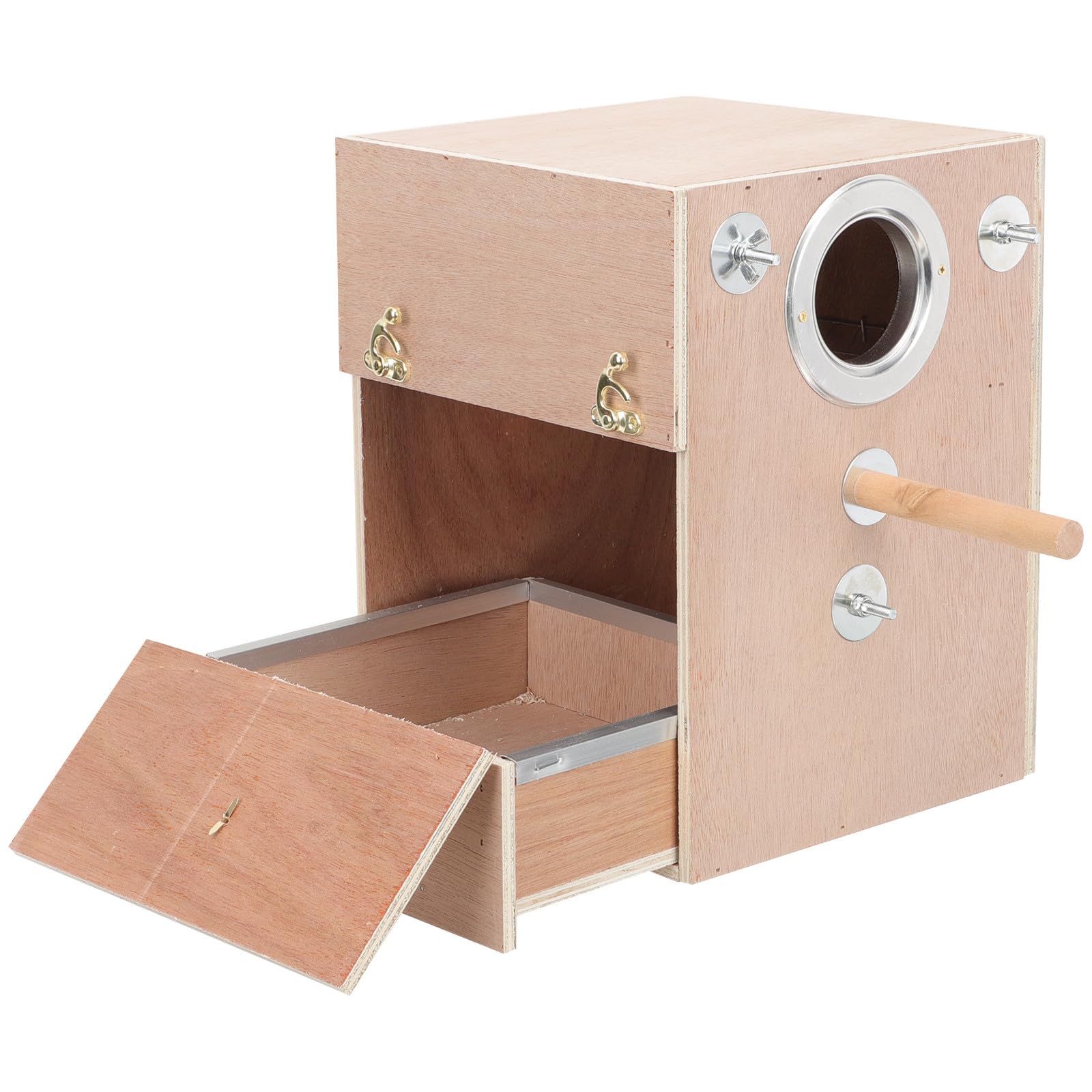 Nichoir à oiseaux en bois kaki boîte verticale perruches TEHAUX