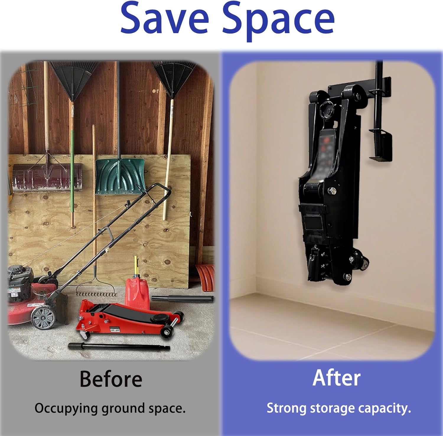 Floor Jack Wall Mount Organizer Brackets, Garage Tool Hangers Jack Stands Holder, Storage Rack Hydraulic Trolley Jack Stand Accessories