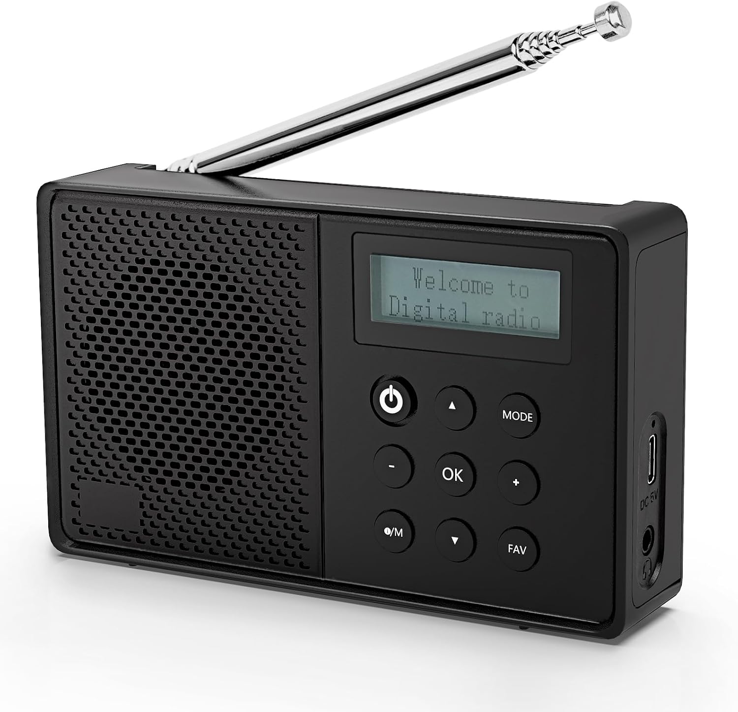DAB Radio Portable, WOVTE DAB+ Digital Radio Rechargeable FM Radio ...