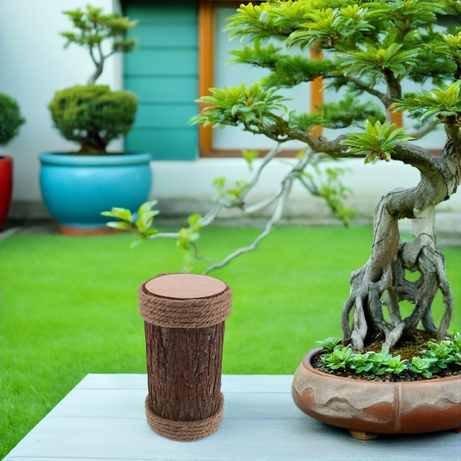 LIFKOME Realistischer Baumstumpf Dekoration Hohler Wetterfester Deko Baumstamm 15cm X 30cm mit Künstlicher Rinde für Rustikale Hochzeitsdeko Teelichthalter Fotorequisiten