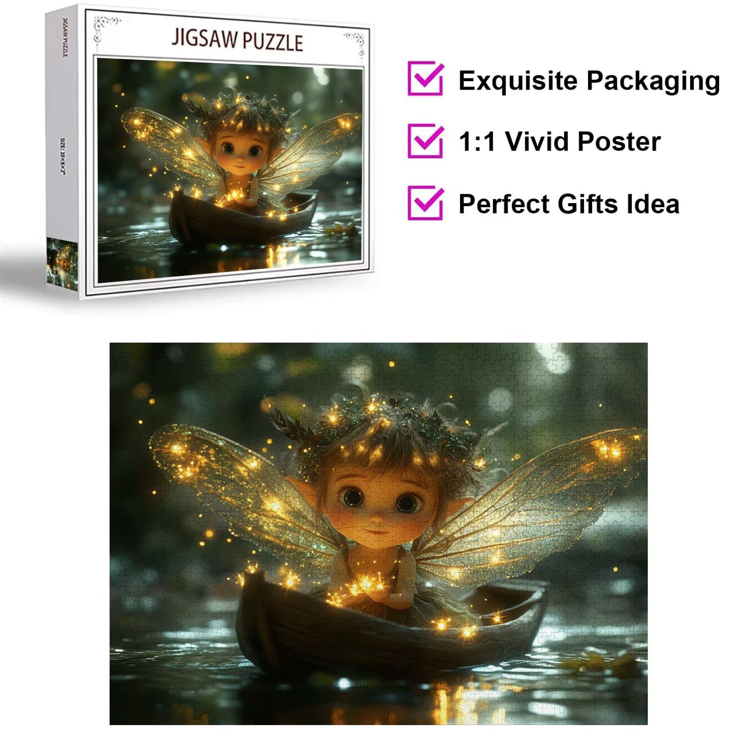 Puzzle 3000 Teile für Erwachsene, 3D Puzzle Elf Holzpuzzles, n-350 | Puzzlematte Kleines Boot, Heimunterhaltung, Entspannung Meditationspuzzle, Impossible Klassische Jigsaw Puzzles, Home Decor