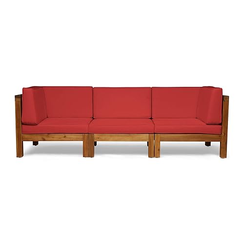 Outdoor Sectional Sofa Set - 3-Seater - Acacia Wood -