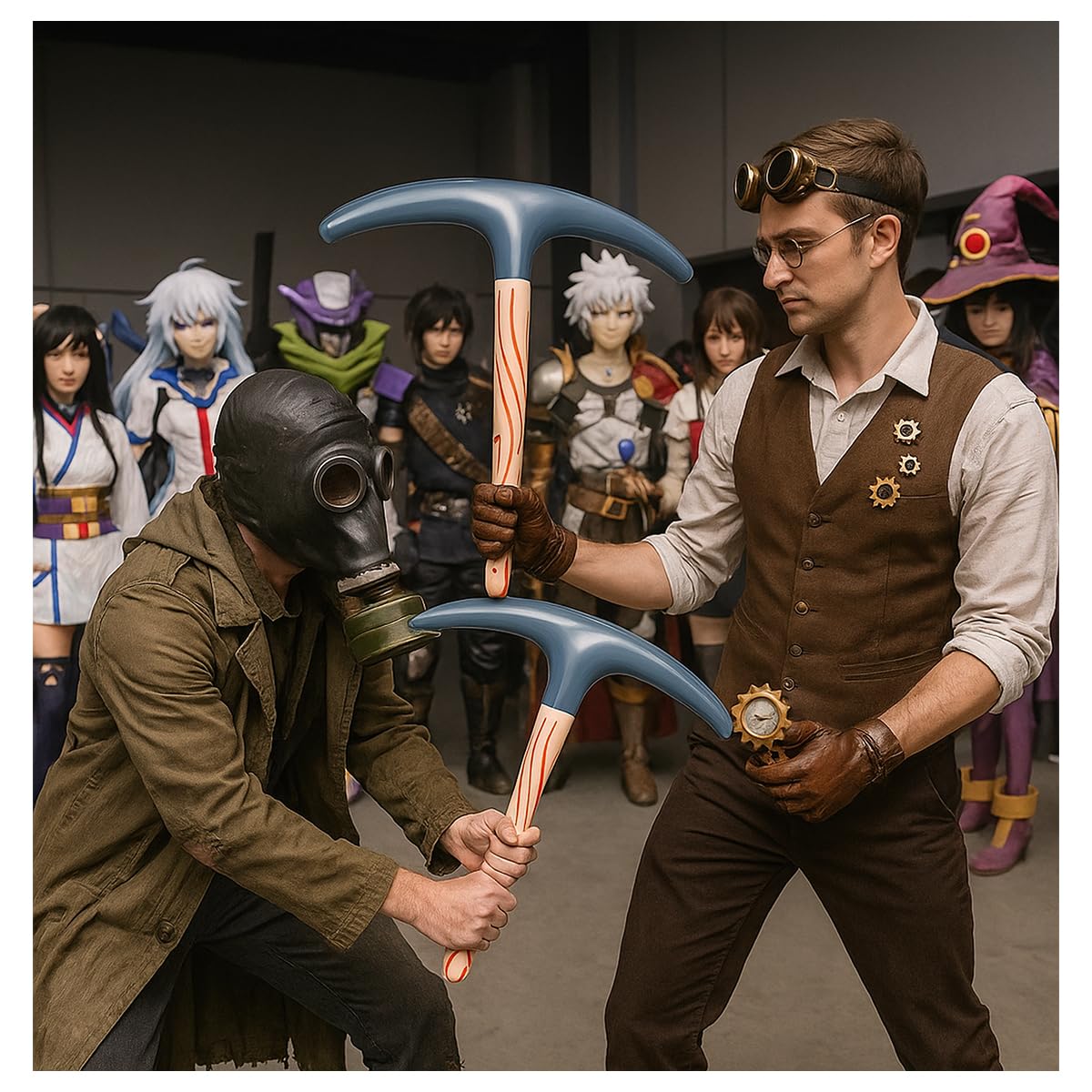 Bojueshaw 3pcs Inflatable Pickaxe Toy Set,60cm Hatchet Costume Props for Halloween Carnival Cosplay Party Supplies - Image 3