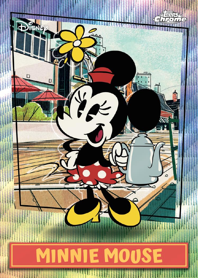2026 Topps Disney Neon Advantage Box contiene 35 tarjetas con dos tarjetas base paralelas con tarjetas paralelas de diamante por caja.