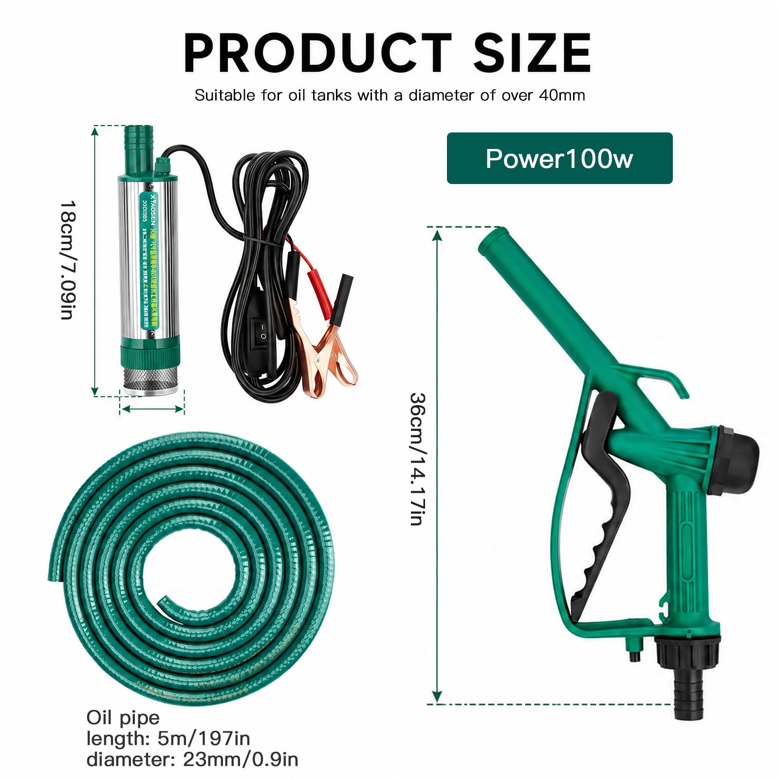 Bomba diésel 12 V, 30 L/min, bomba de aceite autocebante, bomba de bidón eléctrica, bomba de aceite portátil para transportar diésel, queroseno, aceite combustible y agua, para camiones